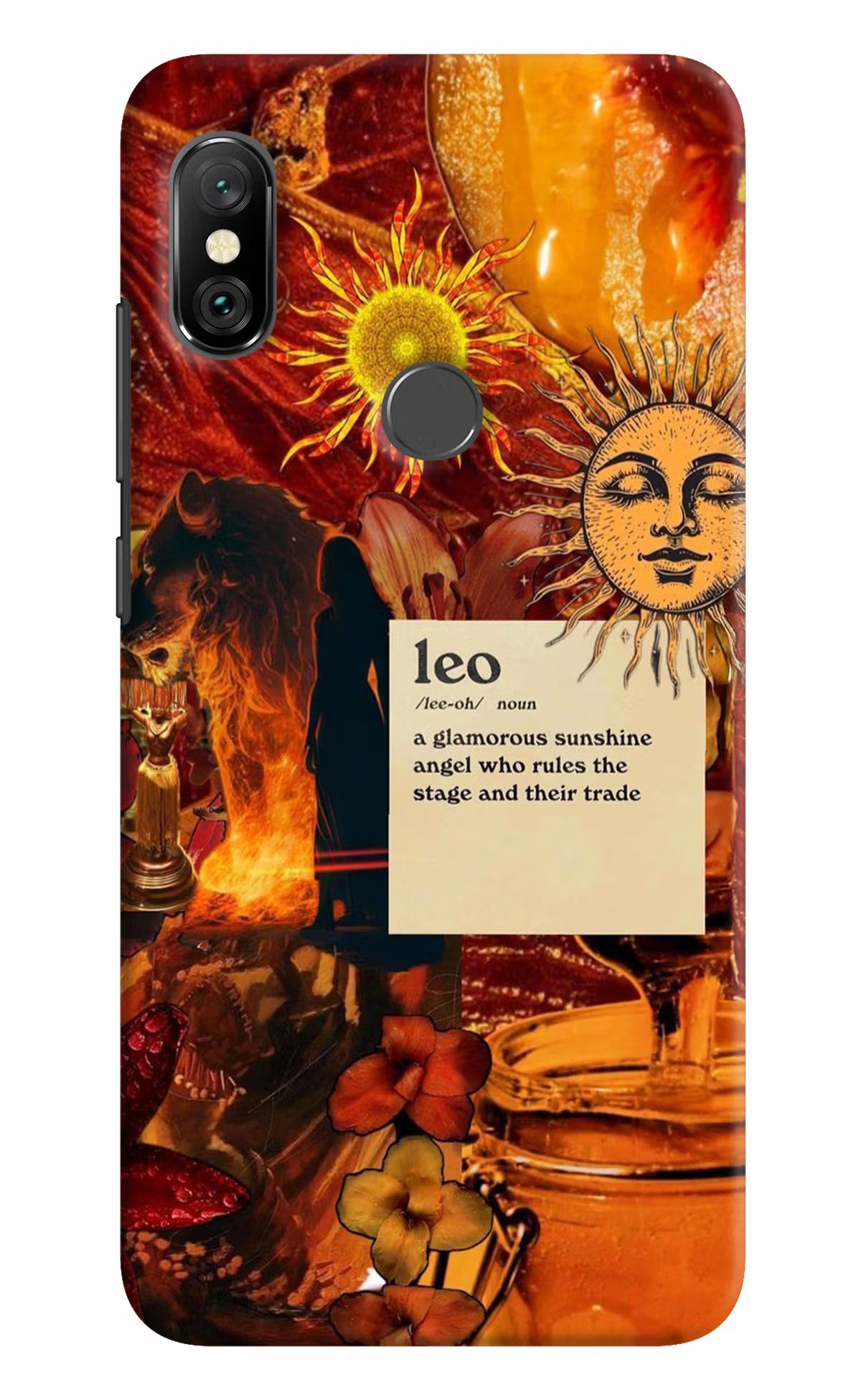 Leo Zodiac Redmi Note 6 Pro Hard Case Back Cover by Casekaro