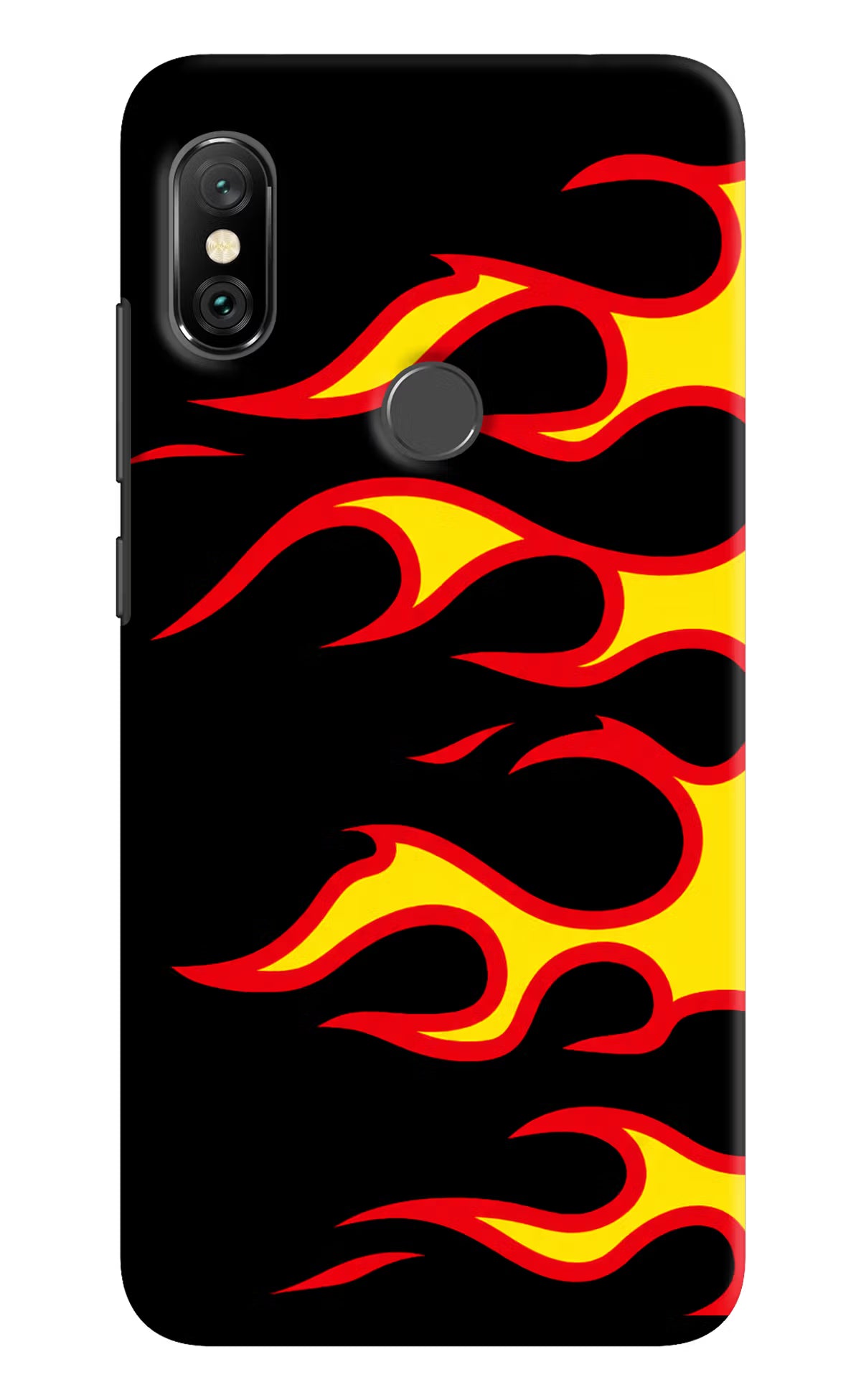 Side Sweep Flames Redmi Note 6 Pro Hard Case Back Cover by Casekaro