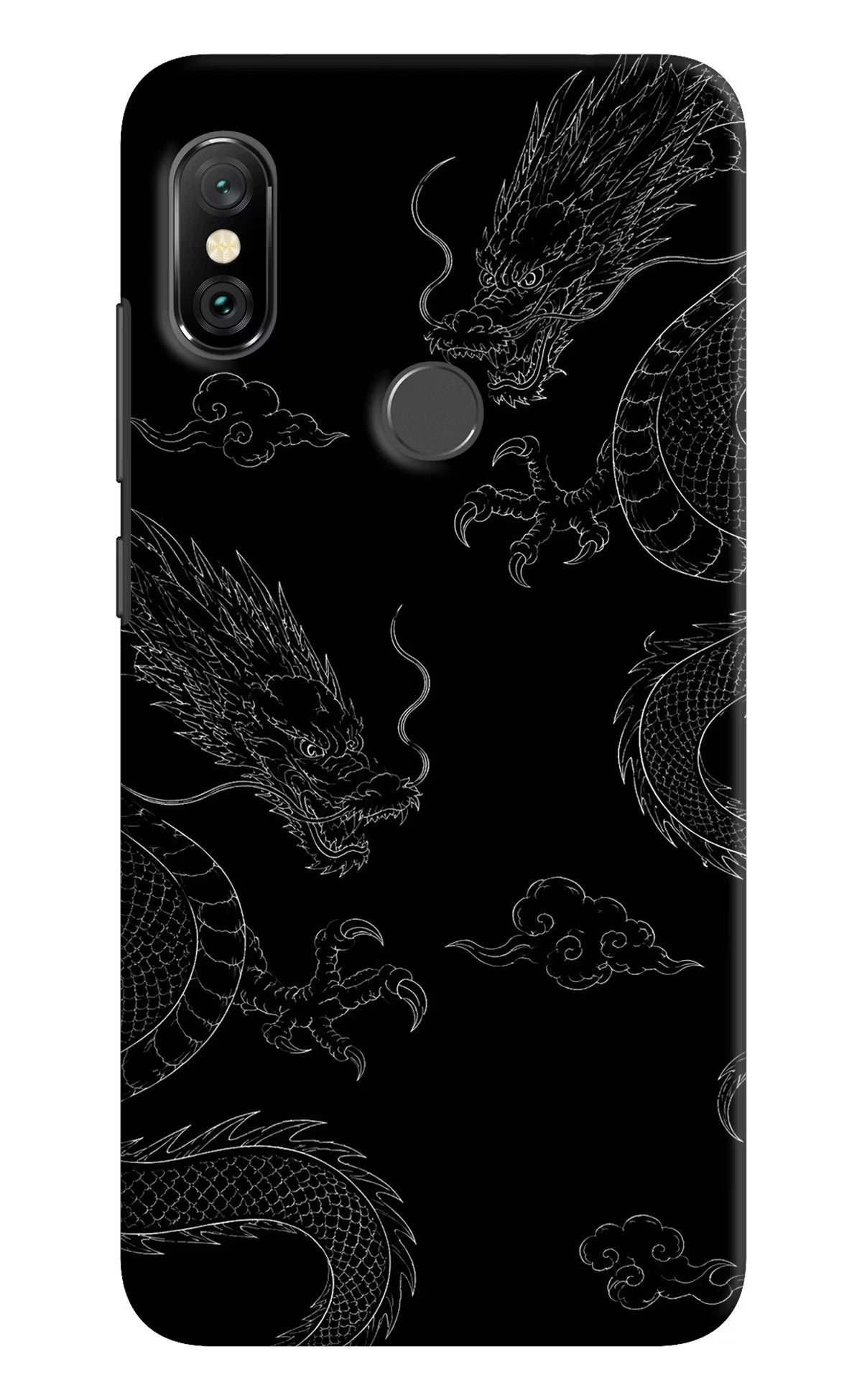 Twin Dragons Redmi Note 6 Pro Hard Case Back Cover by Casekaro
