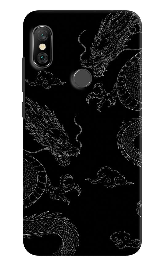 Twin Dragons Redmi Note 6 Pro Hard Case Back Cover by Casekaro