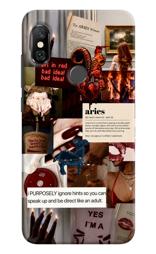 Zodiac Aries Redmi Note 6 Pro Hard Case Back Cover by Casekaro