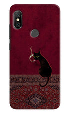 Midnight Cat Redmi Note 6 Pro Hard Case Back Cover by Casekaro
