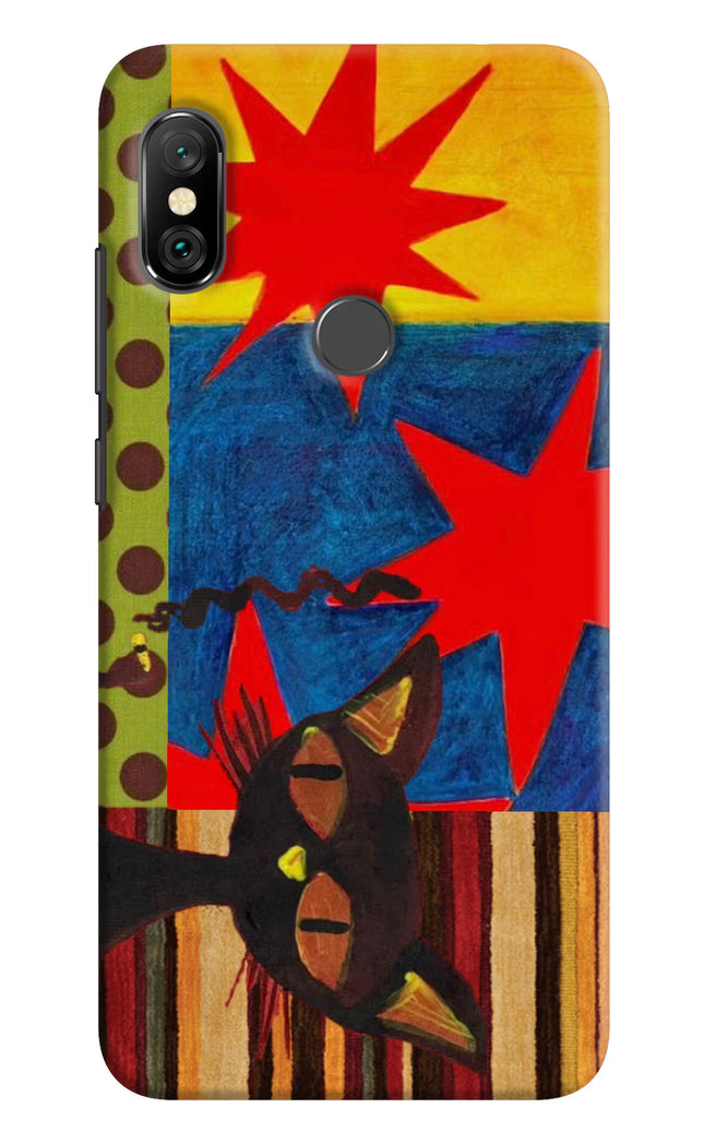 Pop Cat Redmi Note 6 Pro Hard Case Back Cover by Casekaro