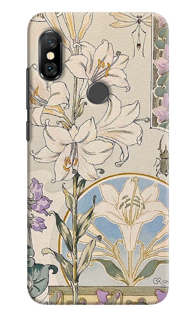 White Lily Redmi Note 6 Pro Hard Case Back Cover by Casekaro