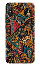 Folk Print Redmi Note 6 Pro Back Cover