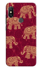 Maroon Elephant Redmi Note 6 Pro Hard Case Back Cover by Casekaro