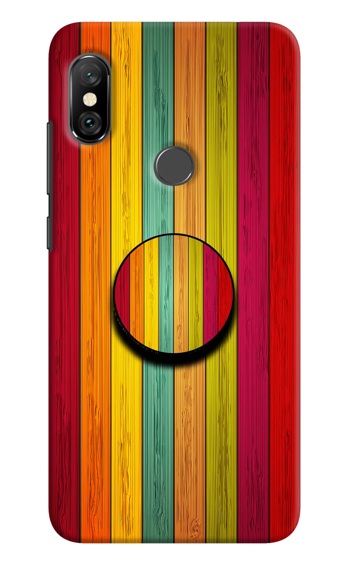 Multicolor Wooden Redmi Note 6 Pro Pop Case by Casekaro