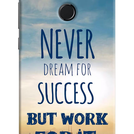Never Dream For Success But Work For It Honor 9N Hard Case Back Cover by Casekaro