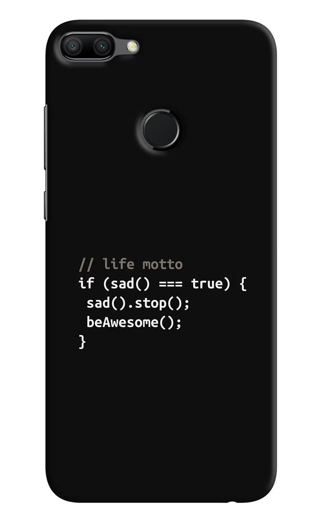 Life Motto Code Honor 9N Hard Case Back Cover by Casekaro