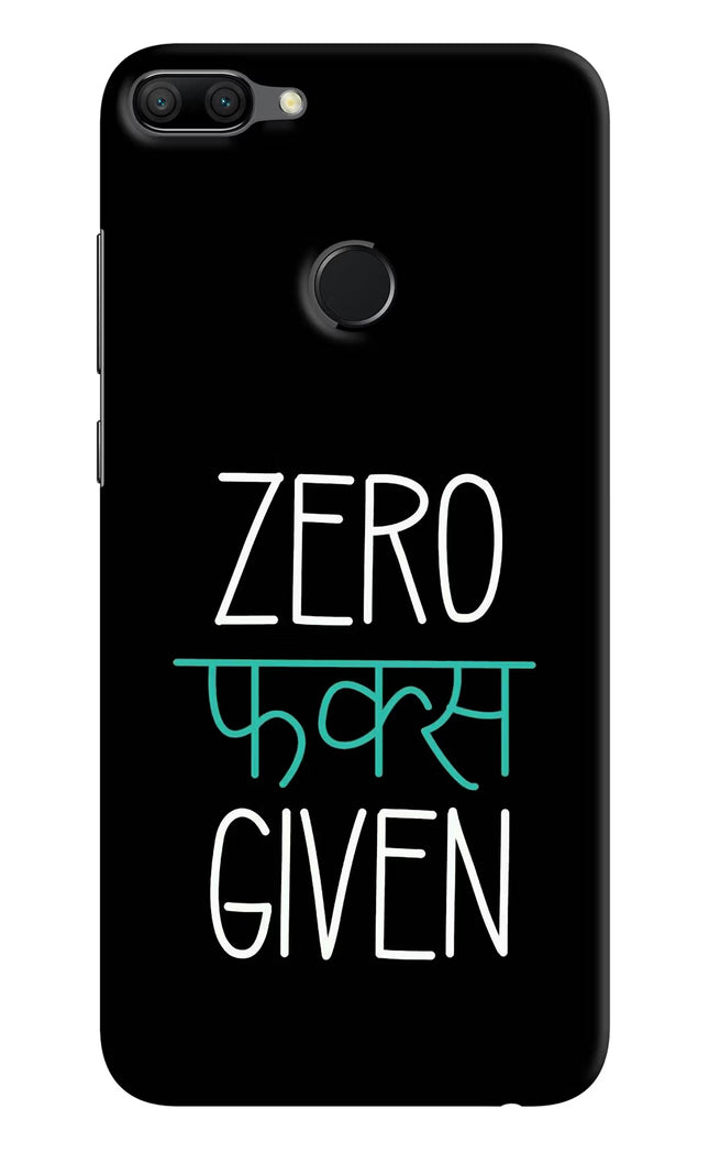 Zero Fucks Given Honor 9N Hard Case Back Cover by Casekaro
