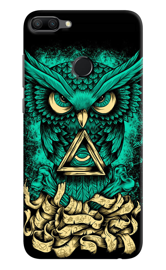 Green Owl Honor 9N Hard Case Back Cover by Casekaro