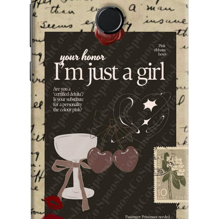 I am just a girl Honor 9N Hard Case Back Cover by Casekaro