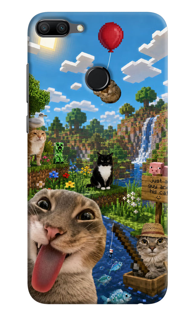 Minecraft Cat Chaos Honor 9N Hard Case Back Cover by Casekaro