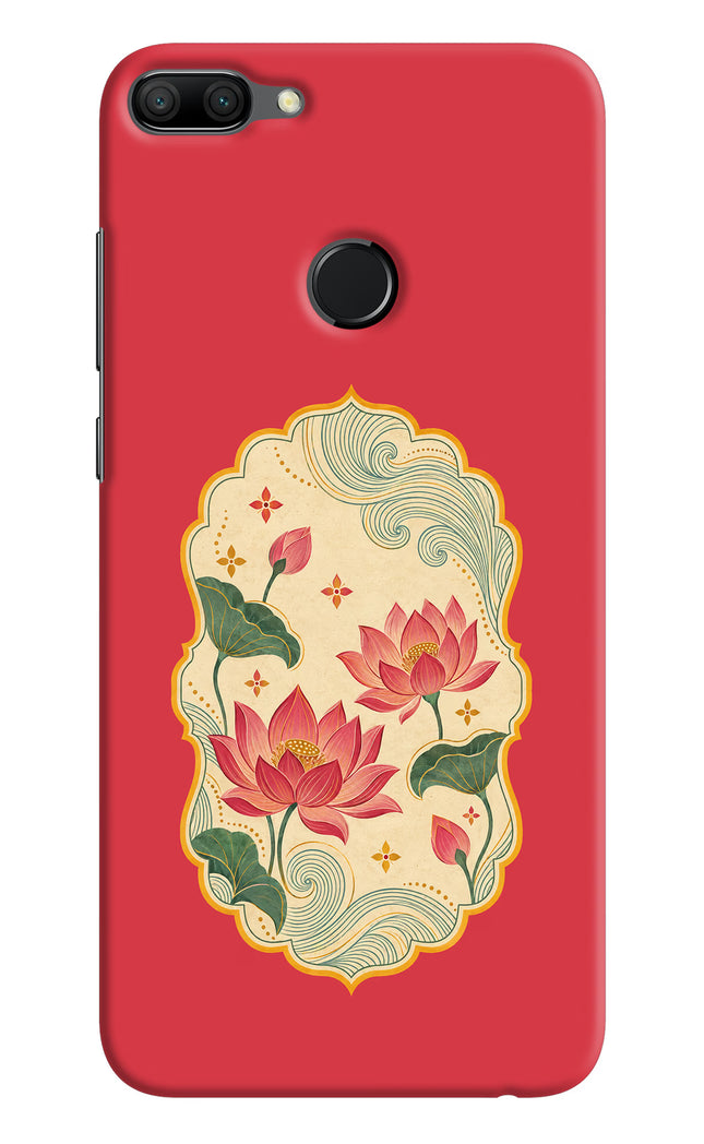 Pink Lotus Honor 9N Hard Case Back Cover by Casekaro