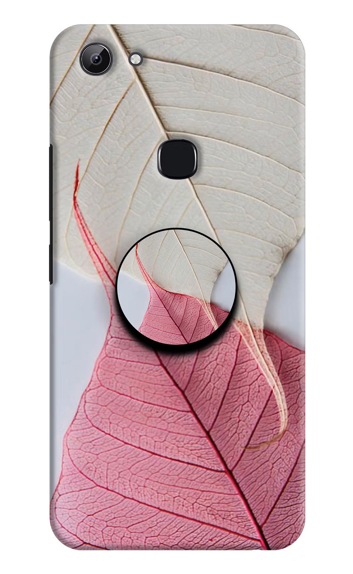 White Pink Leaf Vivo Y83 Pop Case by Casekaro