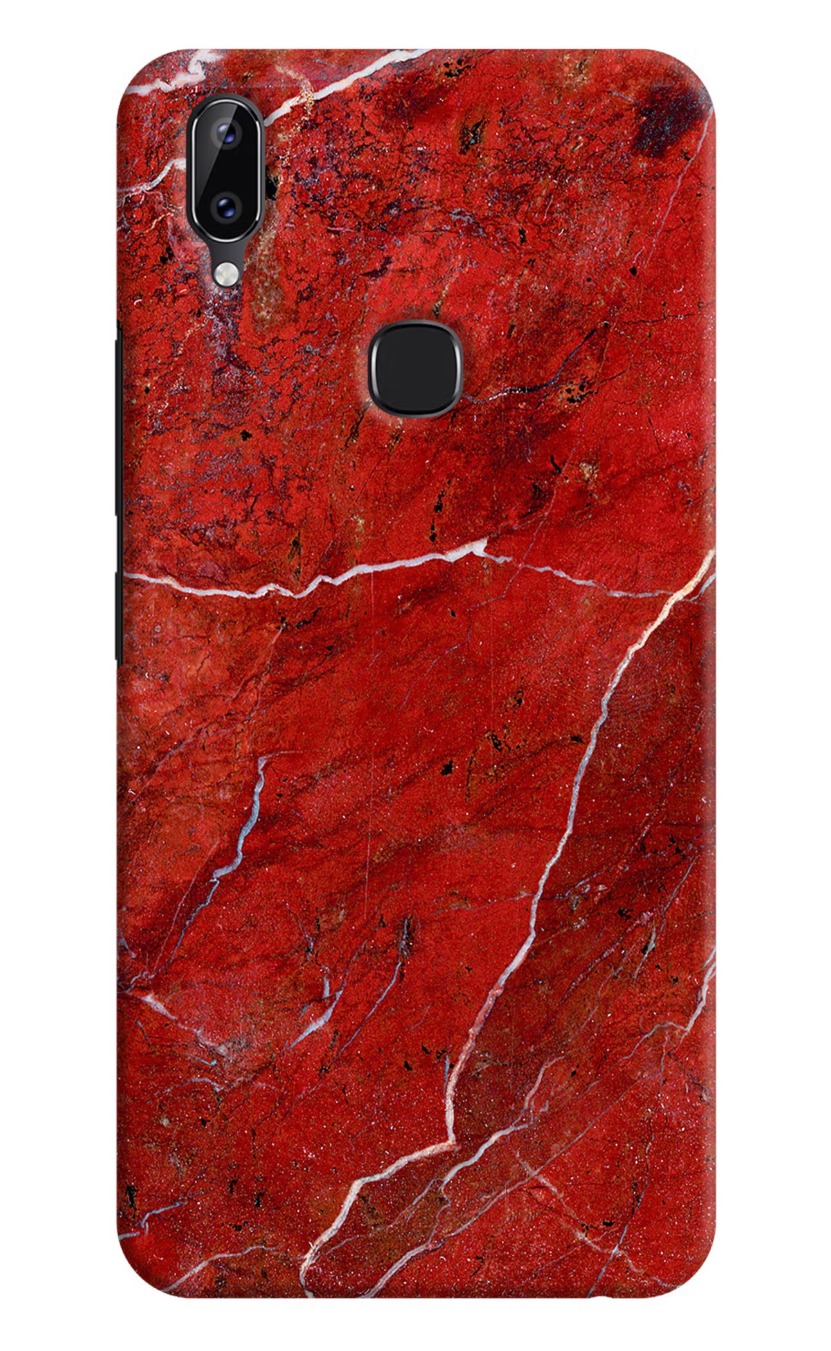 Red Marble Design Vivo Y83 Pro Hard Case Back Cover by Casekaro