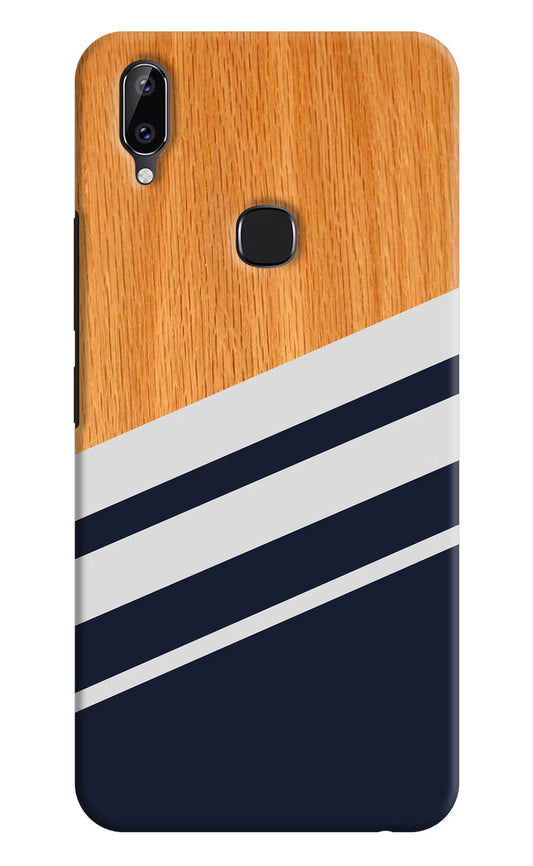 Blue and white wooden Vivo Y83 Pro Hard Case Back Cover by Casekaro