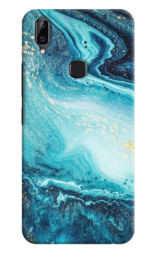 Blue Glitter Marble Vivo Y83 Pro Hard Case Back Cover by Casekaro