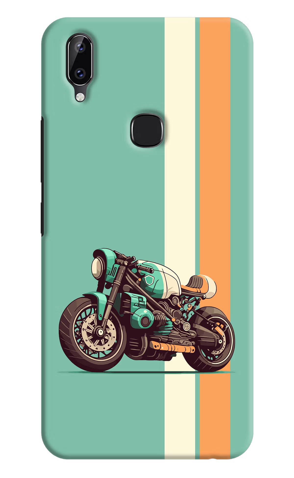 Striped Moto Drift Vivo Y83 Pro Hard Case Back Cover by Casekaro
