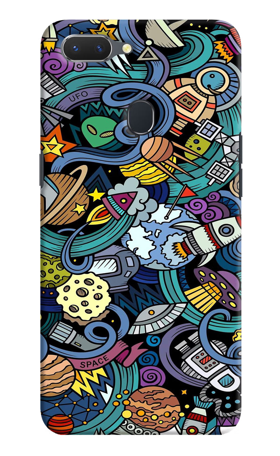 Space Abstract Realme 2 Back Cover, Hard case