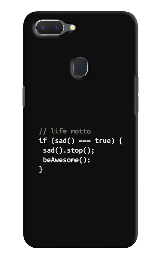 Life Motto Code Realme 2 Hard Case Back Cover by Casekaro