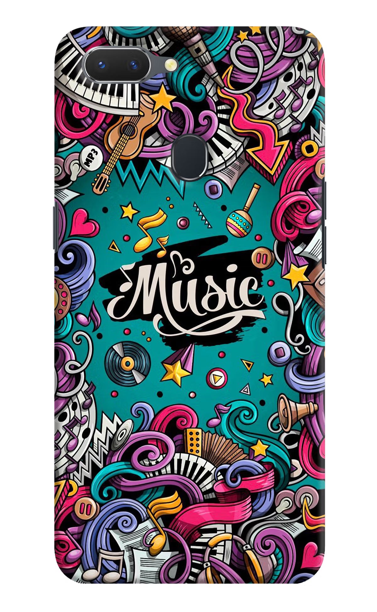 Music Graffiti Realme 2 Hard Case Back Cover by Casekaro