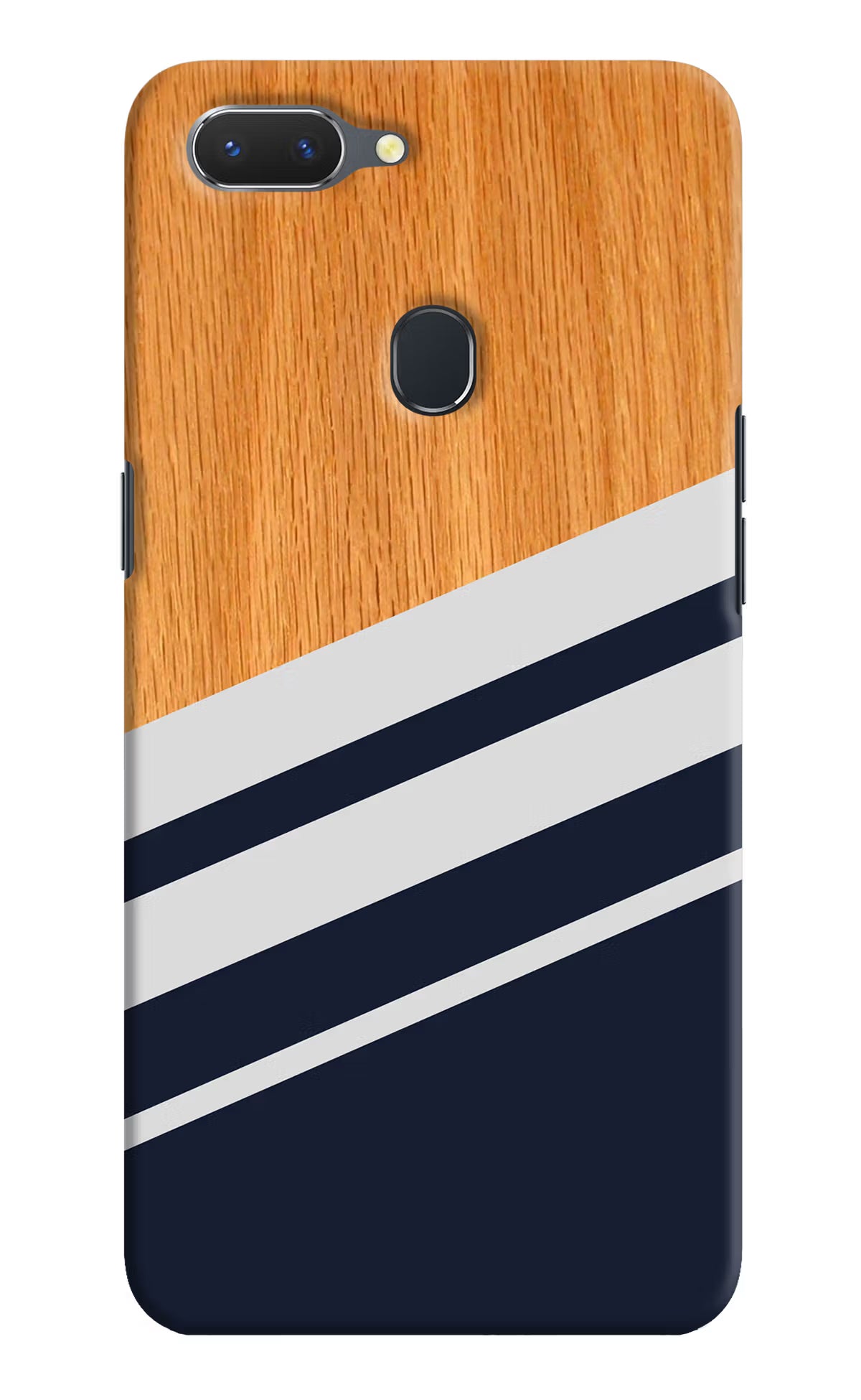 Blue and white wooden Realme 2 Hard Case Back Cover by Casekaro