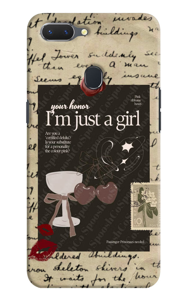 I am just a girl Realme 2 Hard Case Back Cover by Casekaro