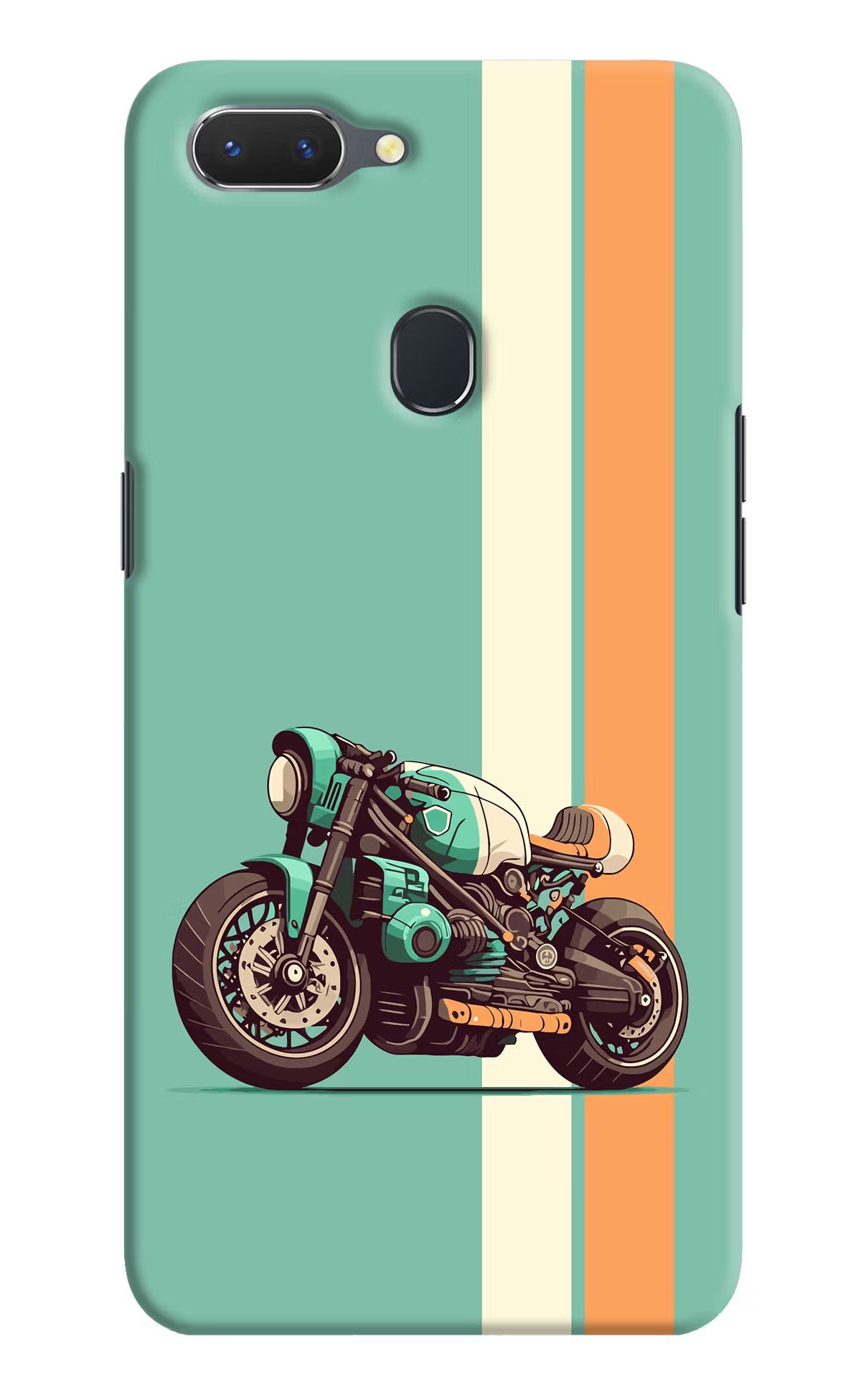 Striped Moto Drift Realme 2 Hard Case Back Cover by Casekaro