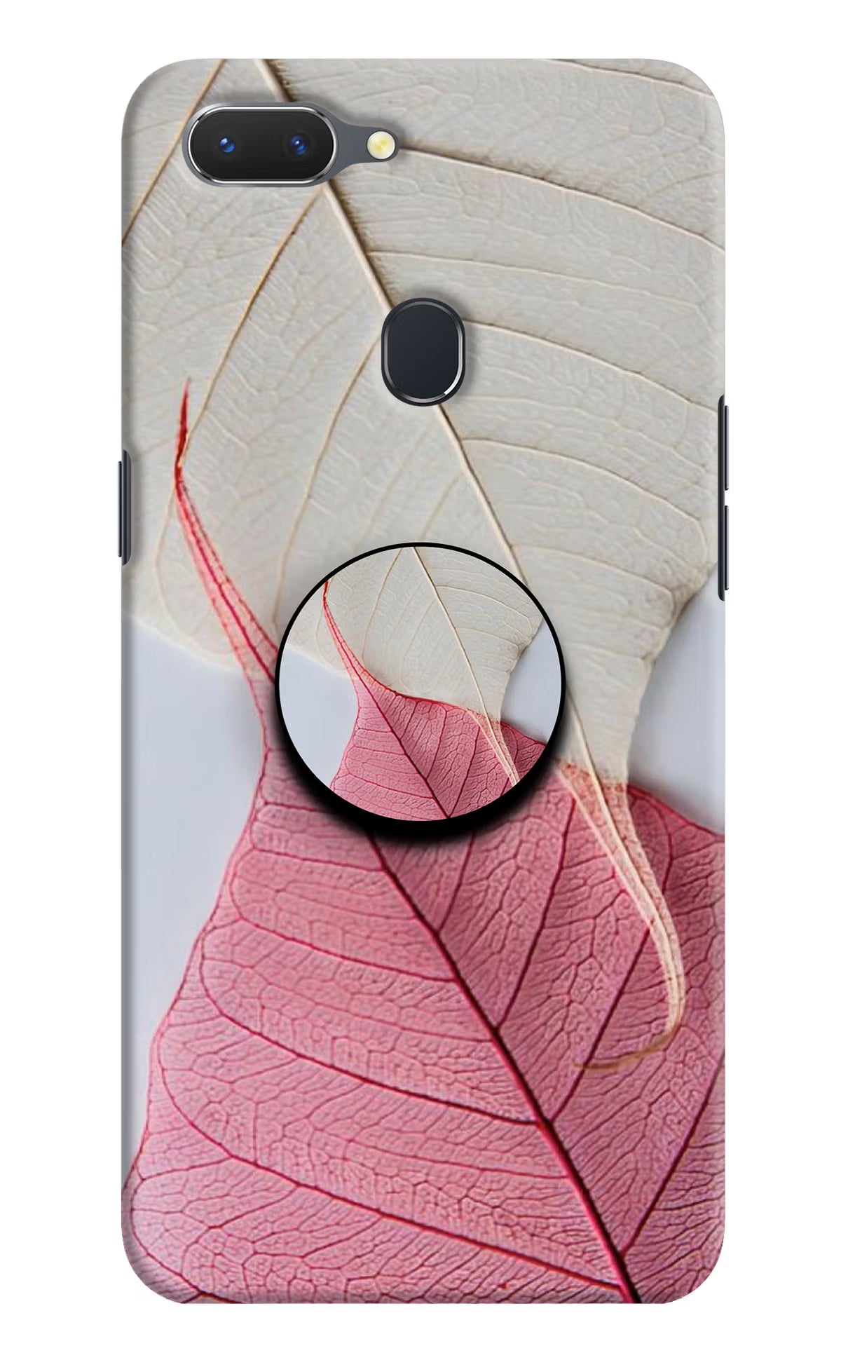 White Pink Leaf Realme 2 Pop Case by Casekaro
