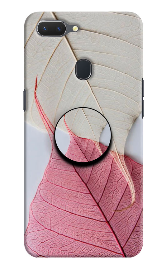 White Pink Leaf Realme 2 Pop Case by Casekaro