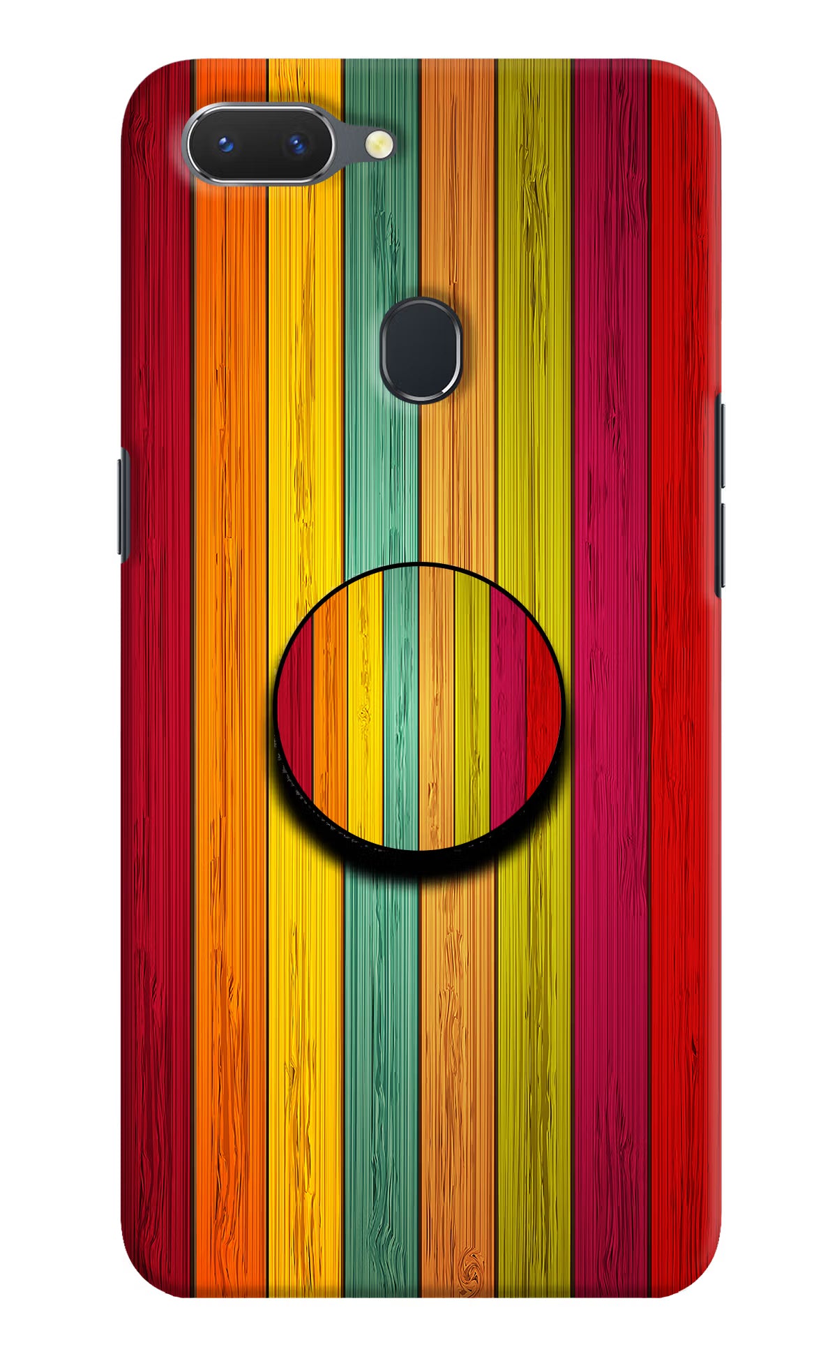Multicolor Wooden Realme 2 Pop Case by Casekaro