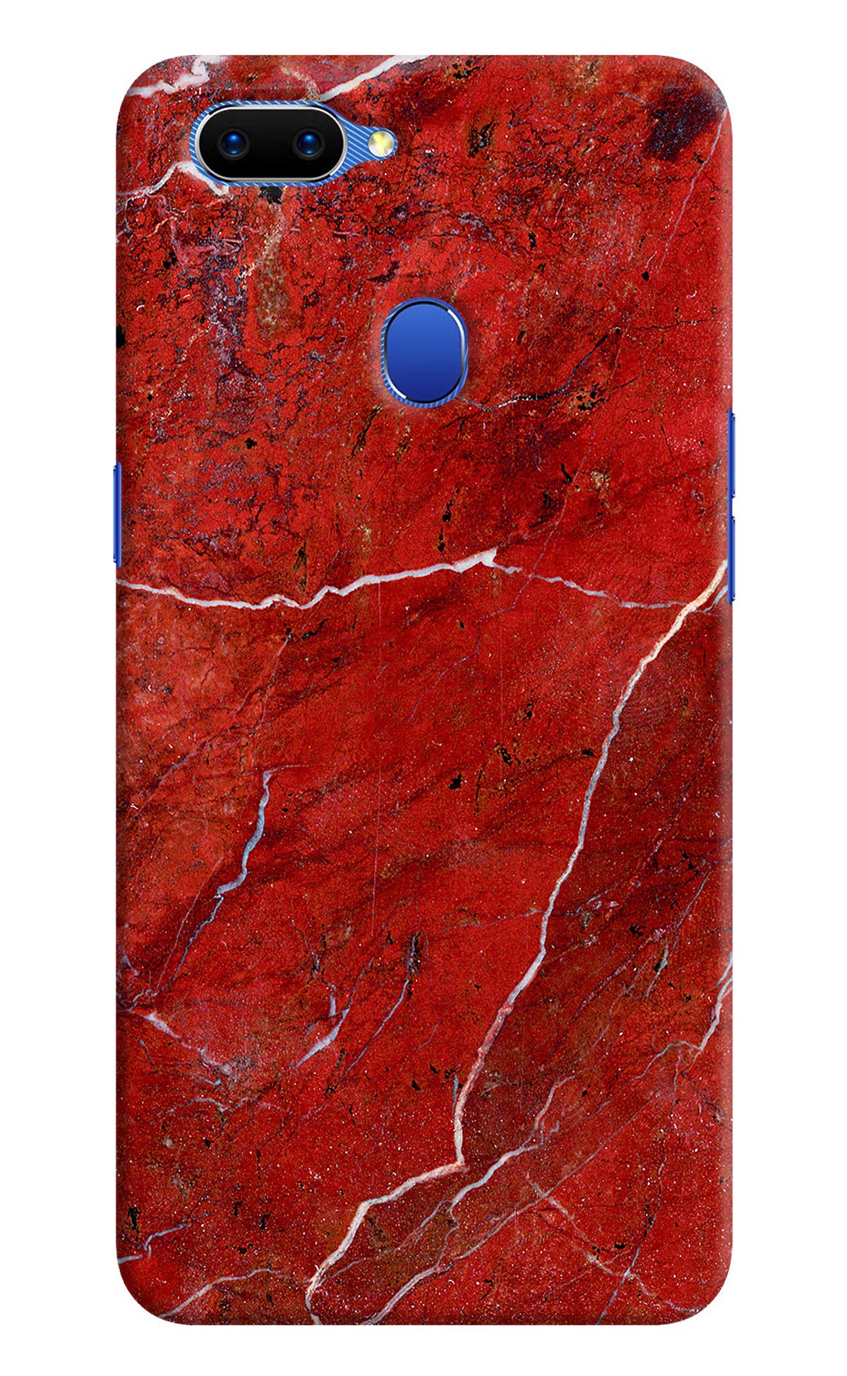 Red Marble Design Oppo A5 Hard Case Back Cover by Casekaro