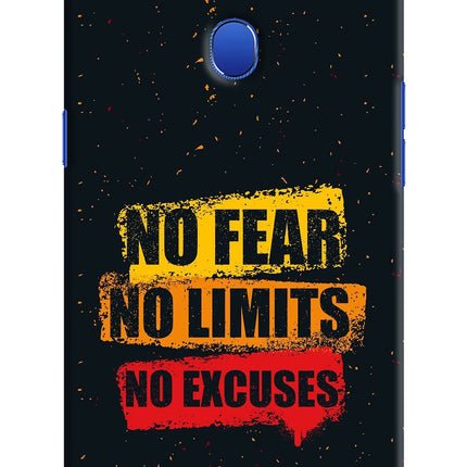 No Fear No Limits No Excuse Oppo A5 Hard Case Back Cover by Casekaro