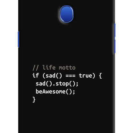 Life Motto Code Oppo A5 Hard Case Back Cover by Casekaro