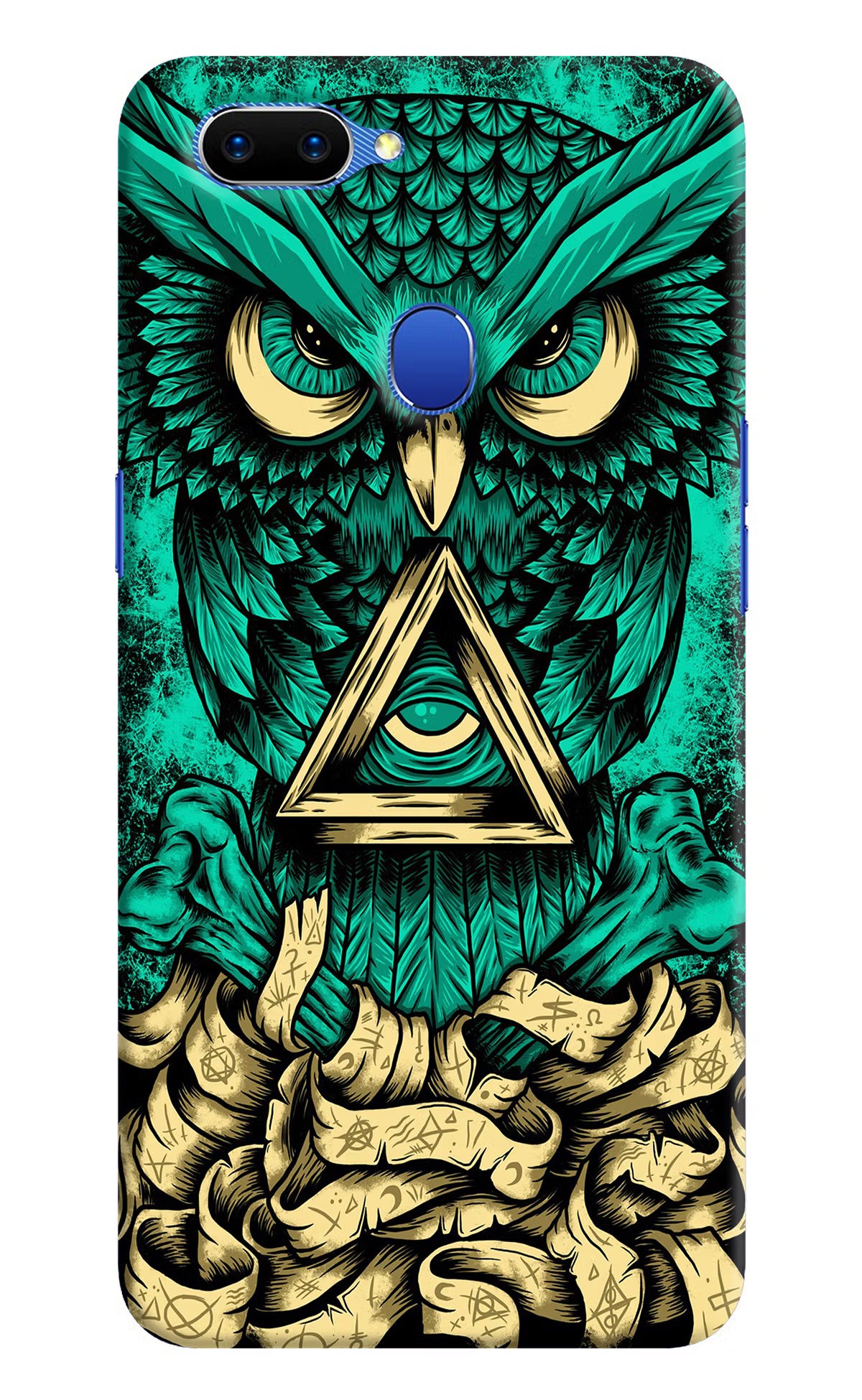 Green Owl Oppo A5 Hard Case Back Cover by Casekaro