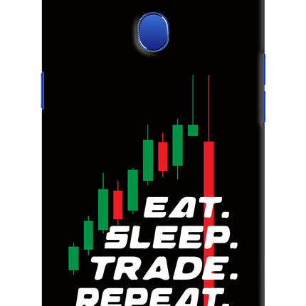 Eat Sleep Trade Repeat Oppo A5 Hard Case Back Cover by Casekaro