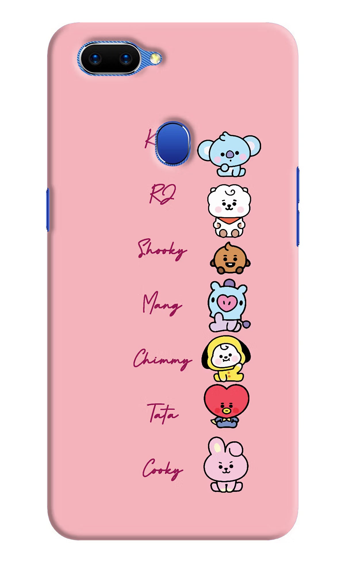 BTS names Oppo A5 Hard Case Back Cover by Casekaro