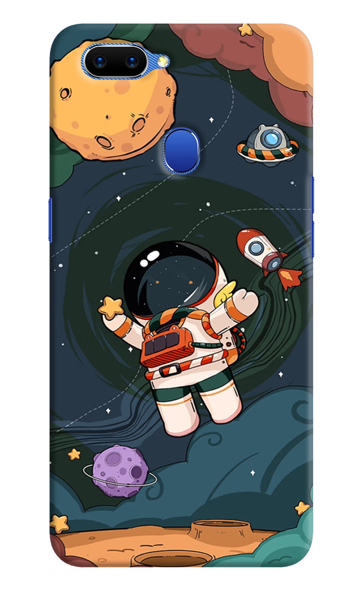 Cartoon Astronaut Oppo A5 Hard Case Back Cover by Casekaro