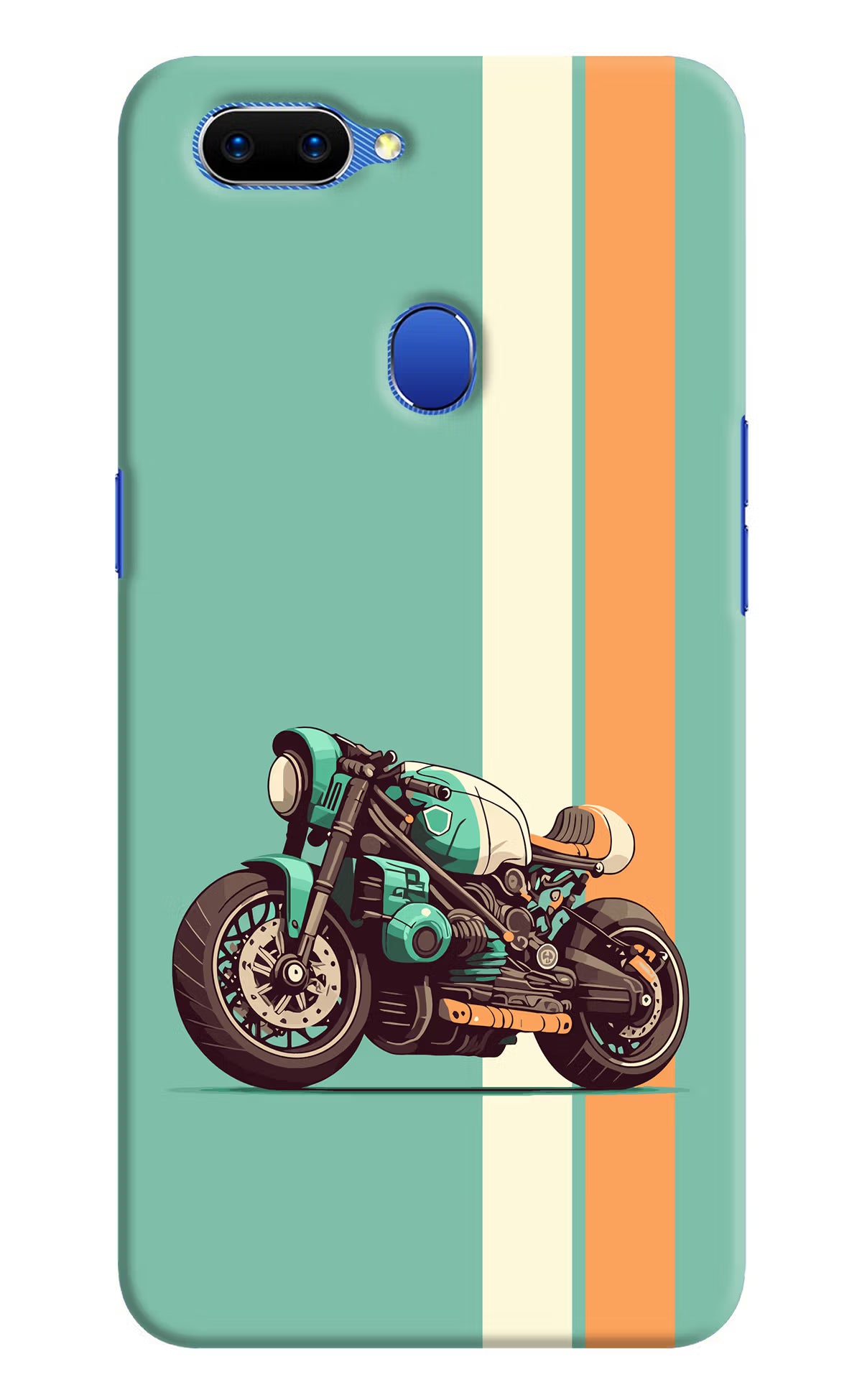 Striped Moto Drift Oppo A5 Hard Case Back Cover by Casekaro
