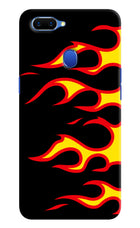 Side Sweep Flames Oppo A5 Hard Case Back Cover by Casekaro