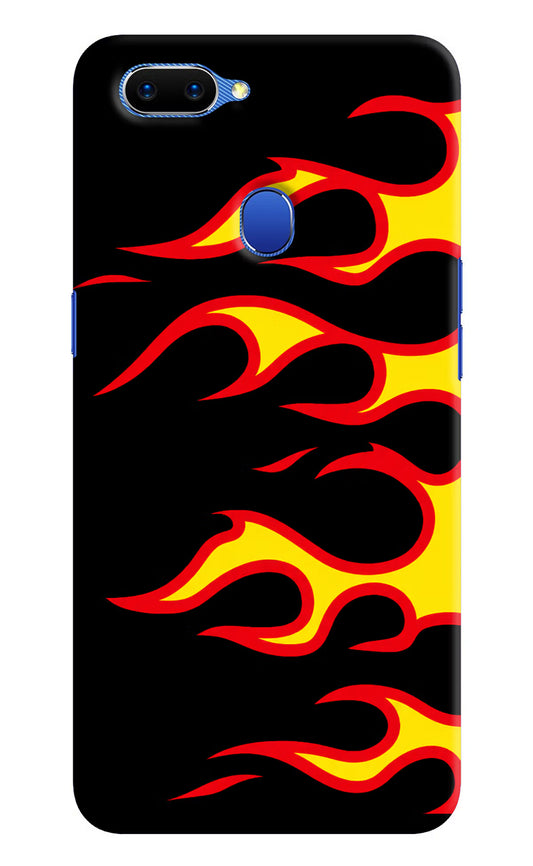 Side Sweep Flames Oppo A5 Hard Case Back Cover by Casekaro