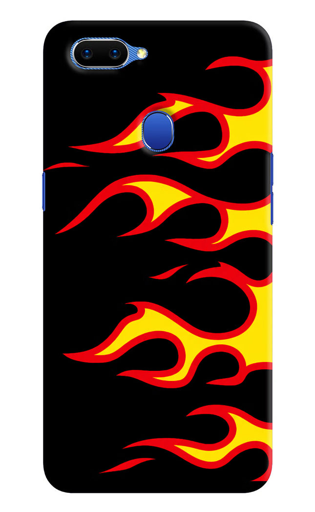 Side Sweep Flames Oppo A5 Hard Case Back Cover by Casekaro
