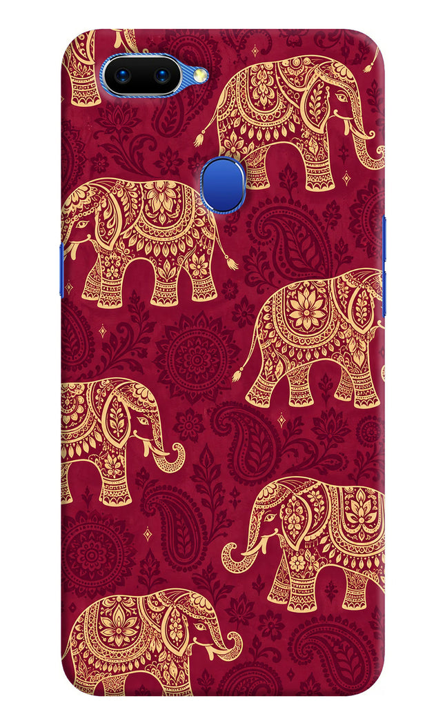 Maroon Elephant Oppo A5 Back Cover