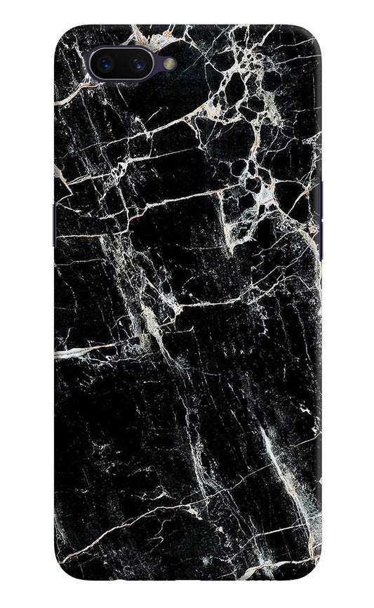Black Marble Texture Oppo A3S Hard Case Back Cover by Casekaro