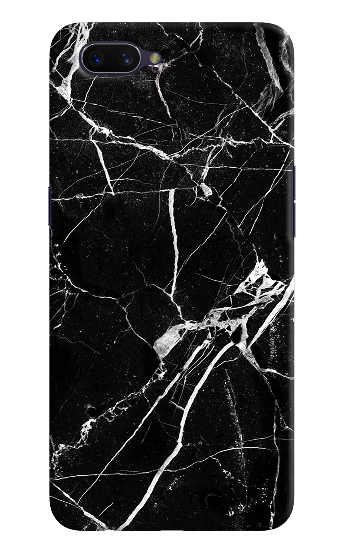 Black Marble Pattern Oppo A3S Hard Case Back Cover by Casekaro