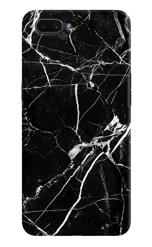 Black Marble Pattern Oppo A3S Hard Case Back Cover by Casekaro