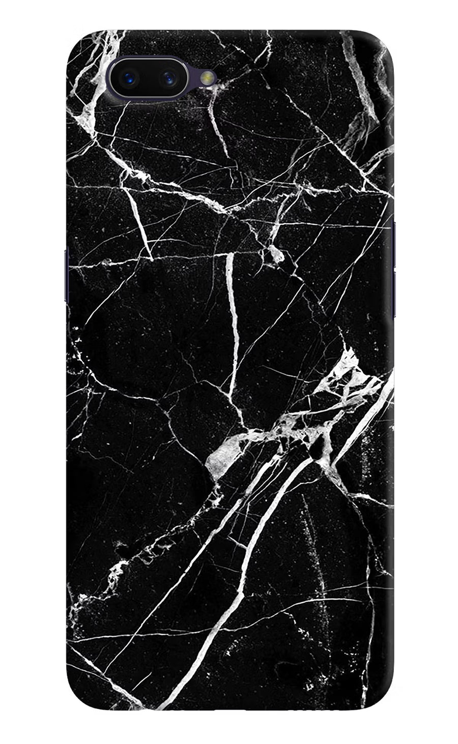 Black Marble Pattern Oppo A3S Back Cover, Hard case