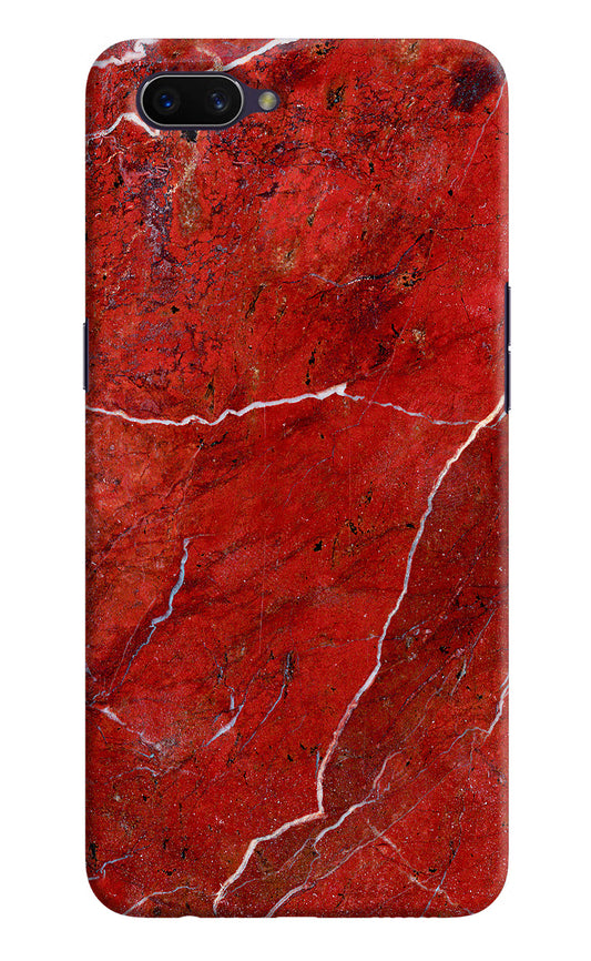 Red Marble Design Oppo A3S Hard Case Back Cover by Casekaro