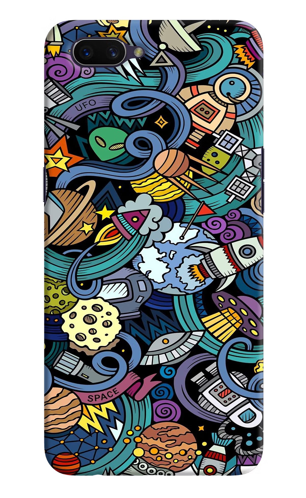 Space Abstract Oppo A3S Hard Case Back Cover by Casekaro